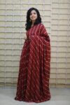 Vibrant Wine-Red Saree