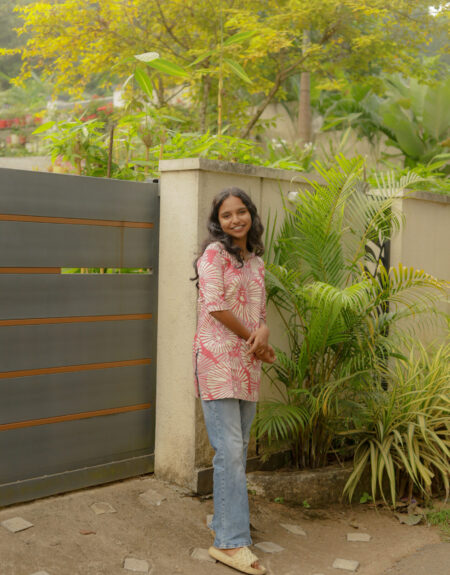 Jeans Top Pink Floral
